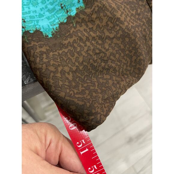 Chico’s Dress Sz 2 Tunic Sz 3 Set Faux leather halter Maxi Ombré Aqua Grey Brown - Picture 14 of 16